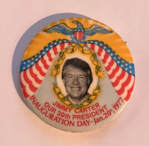 De colección. Jimmy Carter 1977 - 39th President Inauguration Day 3,5" botón de pin-back - Imagen 1 de 2
