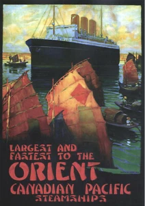 Shipping Poster - Canadian Pacific Orient - 1924 - Vintage Reprint A4 Wall Art - Foto 1 di 1