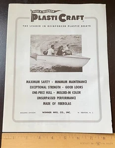 PlastiCraft Boote 12'-14' Runabouts 8' Schlauchboot Händler Verkaufsbroschüre 1950er - Bild 1 von 3