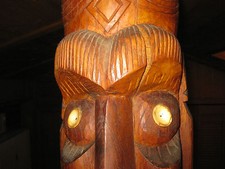 Moai Kavakava Chile, Easter Isl Rapa Nui Style Wood Carved Ancestral Male Figure