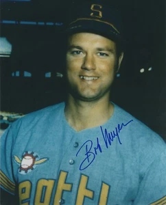 Signiertes 8x10 BOB MEYER Seattle Pilots handsigniertes Foto - COA - Bild 1 von 1