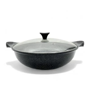 Dream Chef Non stick Marble Coated Two Handle Wok Pan with Lid - Picture 1 of 6