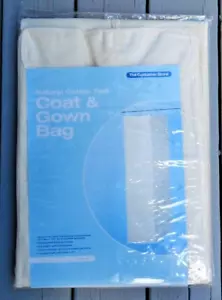 Container Store Closet Hanging Coat & Gown Bag Unbleached Cotton NIP - Picture 1 of 5