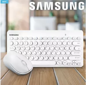 Samsung SRP-9610W Wireless Mini Keyboard Mouse Set Membrane 79key White - Picture 1 of 4