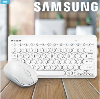 Samsung  SRP-9610W Wireless Mini Keyboard Mouse Set  Membrane 79key  White - Image 1 of 4