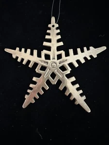 Messing Modern Schneeflocke Stern Ornament Vintage Weihnachten, Kranz Akzent, - Bild 1 von 3