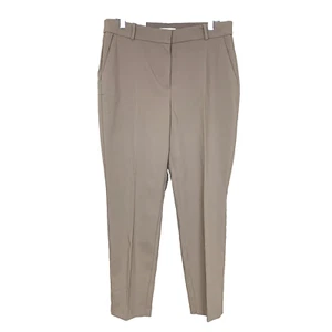 H&M Womens Pants 12 NEW Khaki Slacks Ankle Straight Leg Stretch Work Office - Picture 1 of 16