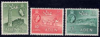 1953-59 Aden SC# 48-50 - Transporte en camello - 3 diferentes - M-HR Foto 1 de 2