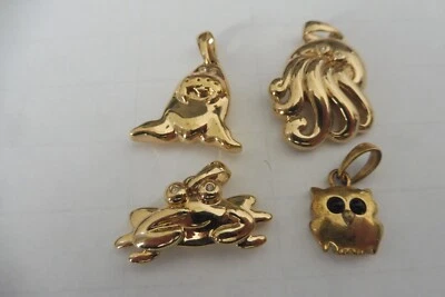 Pierre Lang , 4 schöne Anhänger : Krake , Seelöwe , Frosch , Eule - Bild 1 von 4