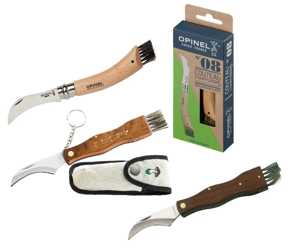 HERBERTZ OPINEL Opinel Herbertz Pilzmesser Pilze sauber abschneiden mit Bürste Buchenholz Griff