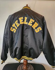 🔥🚨Vintage Chalk Line XXL Pittsburgh Steelers Starter Style Spellout Jacket EUC