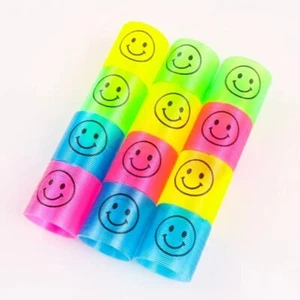 12x SMILEY SPIRALE Lachgesicht Neon Springs Ø 3 cm ⭐️ Mitgebsel Kindergeburtstag - Bild 1 von 4