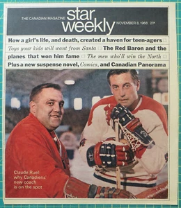 1968 Star Weekly magazine cover Claude Ruel Jean Beliveau - Picture 1 of 1