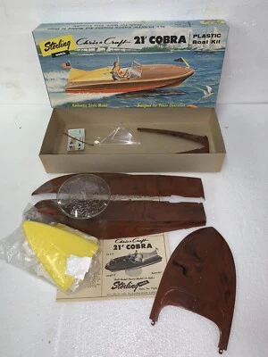 Vintage 1956 Sterling Models Chris Craft 21' Cobra Speed Boat Kit # B16-298 - Image 1 of 4