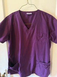 WOMENS UNIFORM TOP PURPLE "BUTTER SOFT SCRUBS BY UA" SIZE "L"WITH POCKETS NWOT - Picture 1 of 6