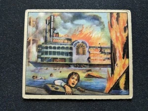 1949 Bowman Wild West Karte # G-10 Steamboat Burns Bridge (sehr guter Zustand/sehr guter Zustand) - Bild 1 von 3