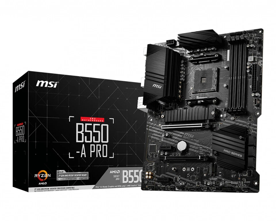 MSI AMD B550 Pro Socket AM4 ATX DDR4-SDRAM Motherboard - Imagen 1 de 4