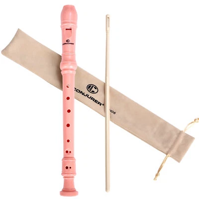 Soprano Recorder Instrument 8 Hole German Fingering Flute for Beginners Pink - Image 1 of 4