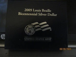 2009 US Mint UNC Silver Dollar Louis Braille- US Mint Pkg w COA - Picture 1 of 4
