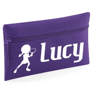 Estuche de lápices personalizado para niños jugador de tenis niña genial regalo nombre de cumpleaños - Imagen 1 de 8