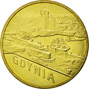 [#587362] Coin, Poland, Gdynia, 2 Zlote, 2011, Warsaw, BB+, Brass, KM:783