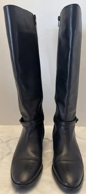 Botas femininas Coach de couro preto Caroline tamanho 8 - Imagem 1 de 4