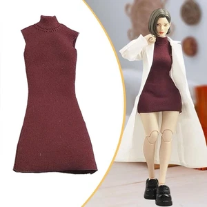 1/12 Scale Female Red Dress Mini Chic Display Doll Clothes for 6 inch Figure - Picture 1 of 7