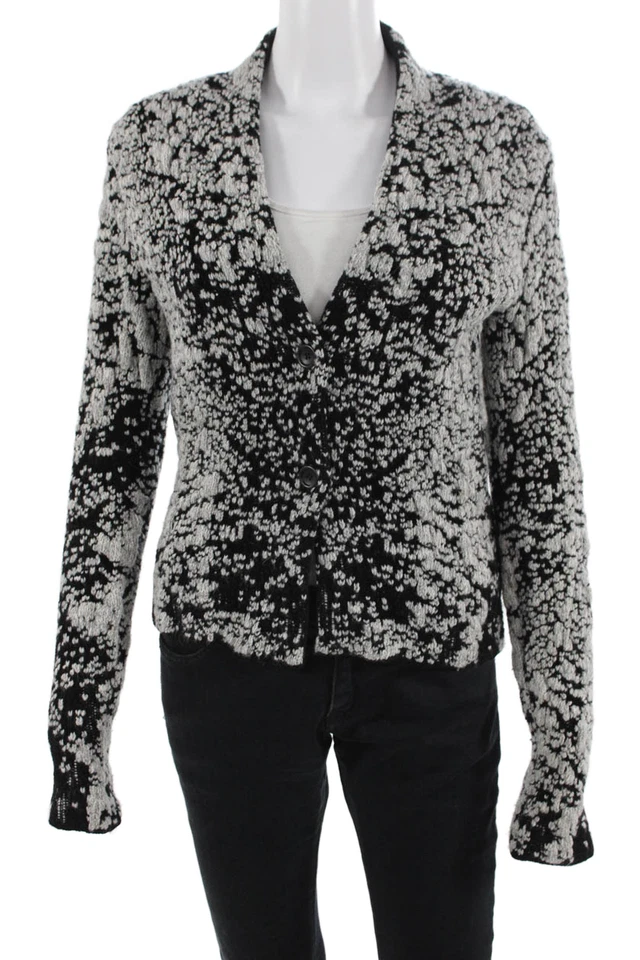 Max Mara Unisex Black Wool V-Neck Button Cardigan Long Sleeve Size M - Image 1 of 4