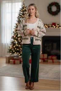 Strickpullover Cardigan Schleife & Blumen Urlaub Small - Bild 1 von 4