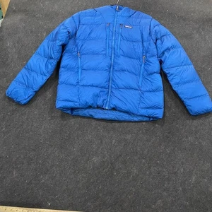 PATAGONIA Fitz Roy piumino felpa con cappuccio uomo taglia L blu senza fine - Foto 1 di 8