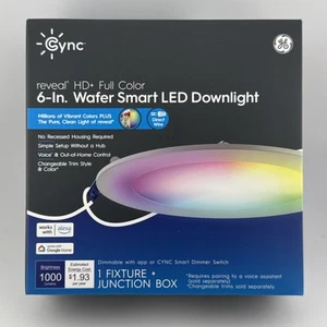 GE CYNC reveal HD full color 6" wafer smart LED Downlight single fixture NEW - Picture 1 of 6
