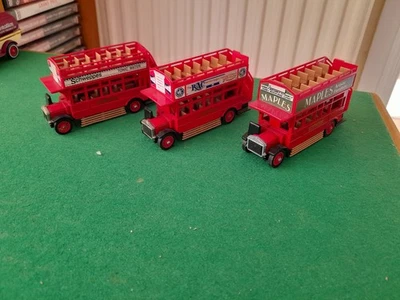 MATCHBOX 3 X  A.E.C. S TYPE BUSES 1922 ADVERTS FOR  THE RAC, MAPLES, SCHWEPPES - Image 1 of 4