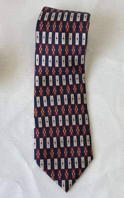 Corbata Preswick & Moore para hombre azul/rojo/dorado patrón geométrico Italia Foto 1 de 4