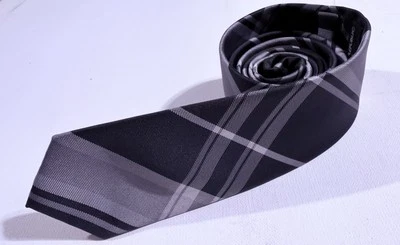 Corbata formal delgada Banana Republic para hombre talla única - 100 % poliéster negra/plateada Foto 1 de 4