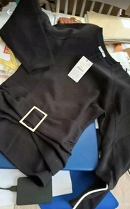 Zara Sweatshirt Schwarz 36 S schleife OVP - Bild 1 von 2
