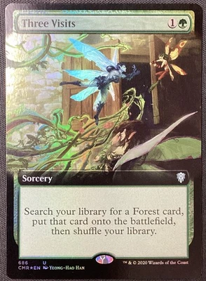 MTG Commander Legends #686 Three Visits (Extended Art) FOIL LP - Image 1 of 2