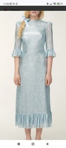 The Vampires Wife Metallic Light BLUE Falconetti Dress Uk 8 New With Tags - Picture 1 of 12