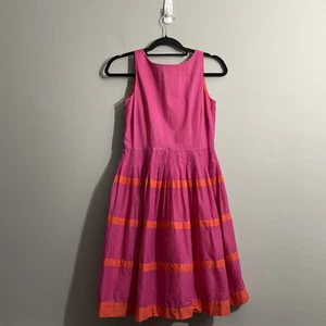 Talbots Pink Orange Striped Halter Dress 4P Summer Sleeveless Sundress Preppy - Picture 1 of 11