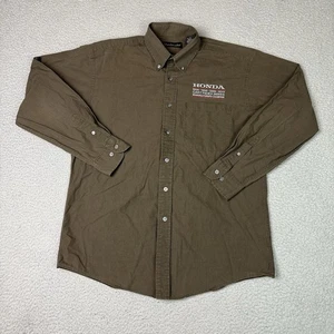 Camisa Honda De Colección Para Hombre Grande Marrón Carro Racing Tech Mecánico Bordada Rara - Imagen 1 de 8