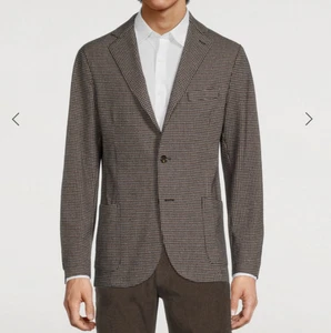 ELEVENTY Men Jersey Jacket In Houndstooth Print size 52 RRP£850 Slim fit - Picture 1 of 10