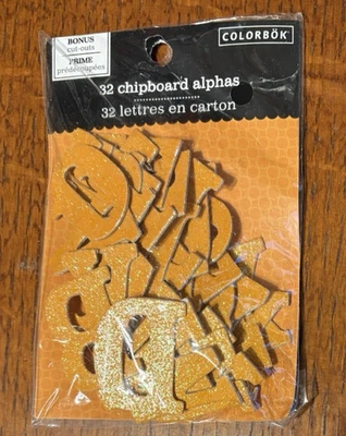 Colorbok Scrapbooking Chipboard Halloween - 32pc Alphabet Orange Glitter - NIP - Image 1 of 3