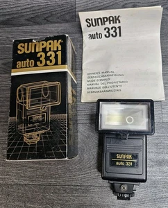 Vintage Sunpak Auto 331 Camera Flash with Original Box and Manual - Picture 1 of 11