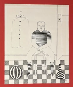 OKU (Shigeo Okumura) VOR DER SHOW Orig. Feder & Tusche Zeichnung signiert 1976 - Bild 1 von 10