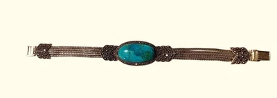Sterling & Turquoise Bracelet BBJ New In Box Marcasite Design NIB - Image 1 of 4