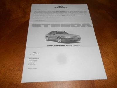 1987 - 1992 STEEDA MUSTANG BROCHURE / ORIGINAL FORD AUTOSPORTS CATALOG - Image 1 of 3