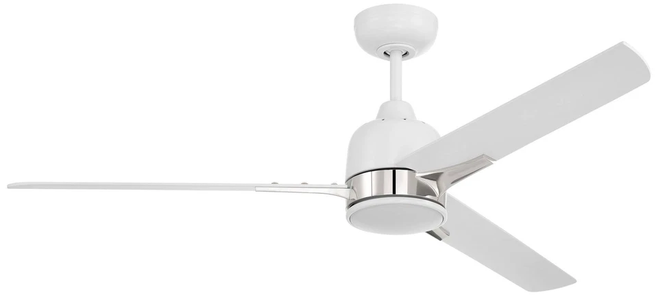 52" Craftmade Fuller White/Nickel Indoor LED Wall Control Ceiling Fan - Image 1 of 1