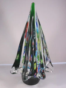 Vintage Murano Millefiori mundgeblasen Glas Weihnachtsbaum grün Mitte 9" x 5" - Bild 1 von 7