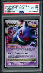 2009 Pokemon Platinum Arceus Gengar Lv.X Holo #97 PSA 8 NM-MT - Picture 1 of 2