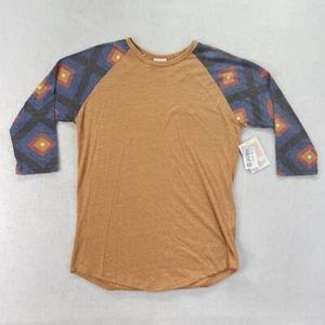 LuLaRoe Randy Womens Size M Medium Orange Tribal Aztec 3/4 Sleeves Crew Neck NWT - Picture 1 of 15