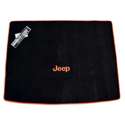 Alfombra de Carga Negra Jeep Renegade Negra Negra Naranja Logo y Borde - EN STOCK BONITA 32oz 2 Capas Foto 1 de 3